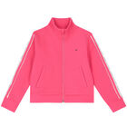 Girls Pink Logo Zip-Up Top, 1, hi-res
