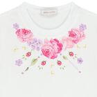 Girls White & Lilac Floral Skirt Set, 2, hi-res