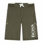 Boys Khaki Logo Shorts, 1, hi-res