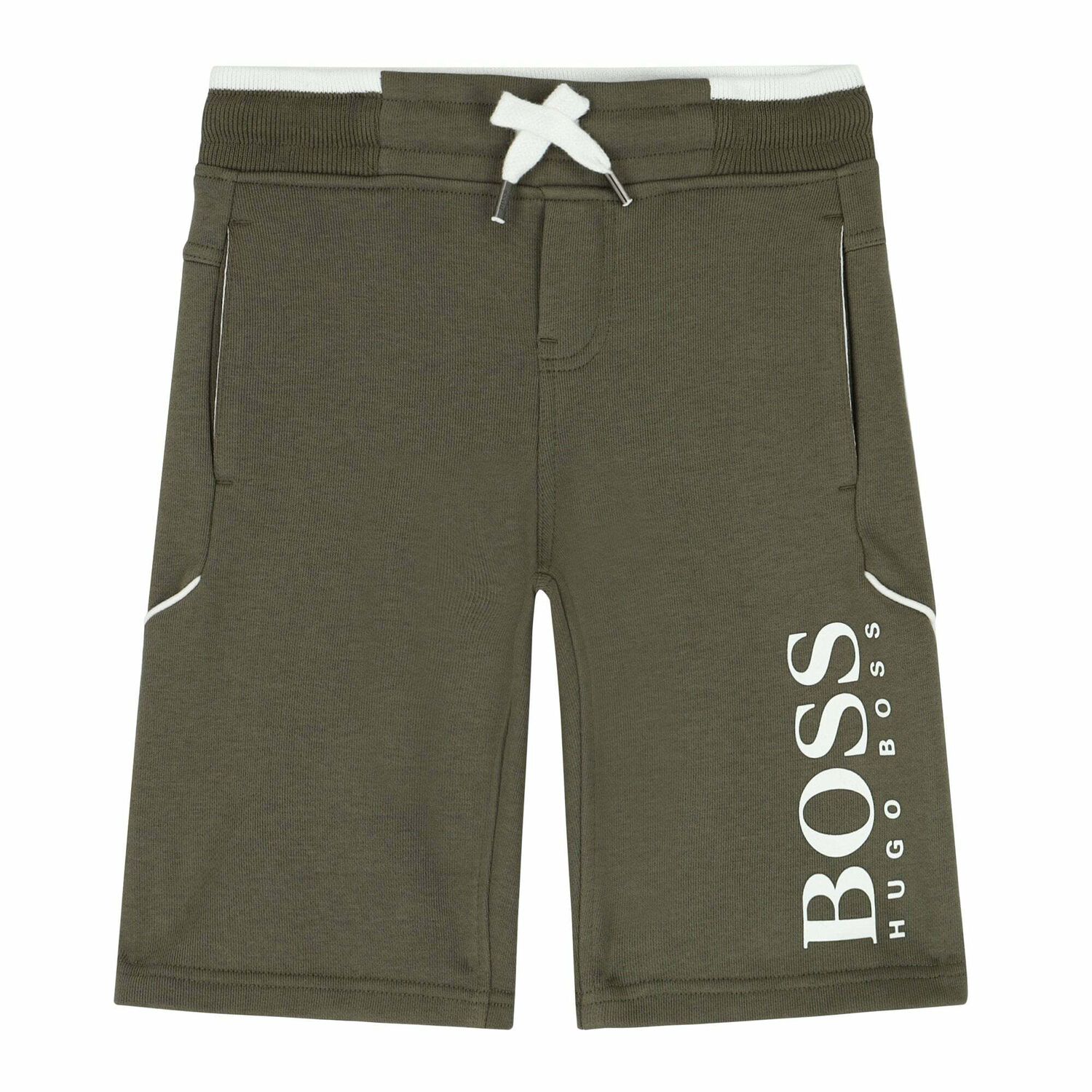Boys Khaki Logo Shorts, 1, hi-res