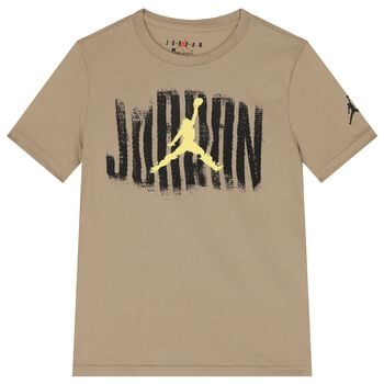 Boys Beige & Black Jordan Logo T-Shirt