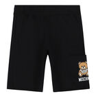 Boys White & Black Teddy Logo Shorts Set, 1, hi-res