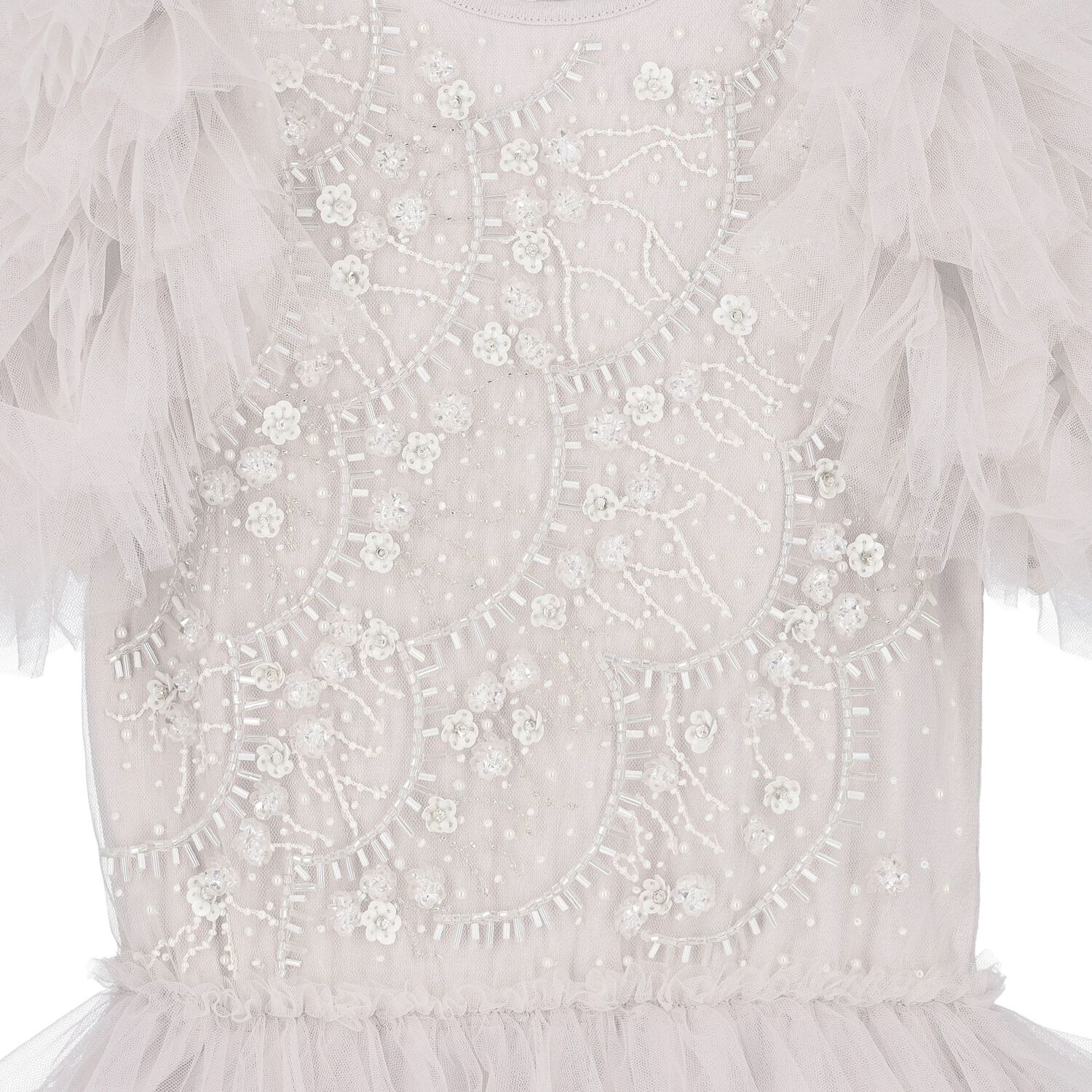 Girls Grey Layered Tulle Dress, 1, hi-res image number null