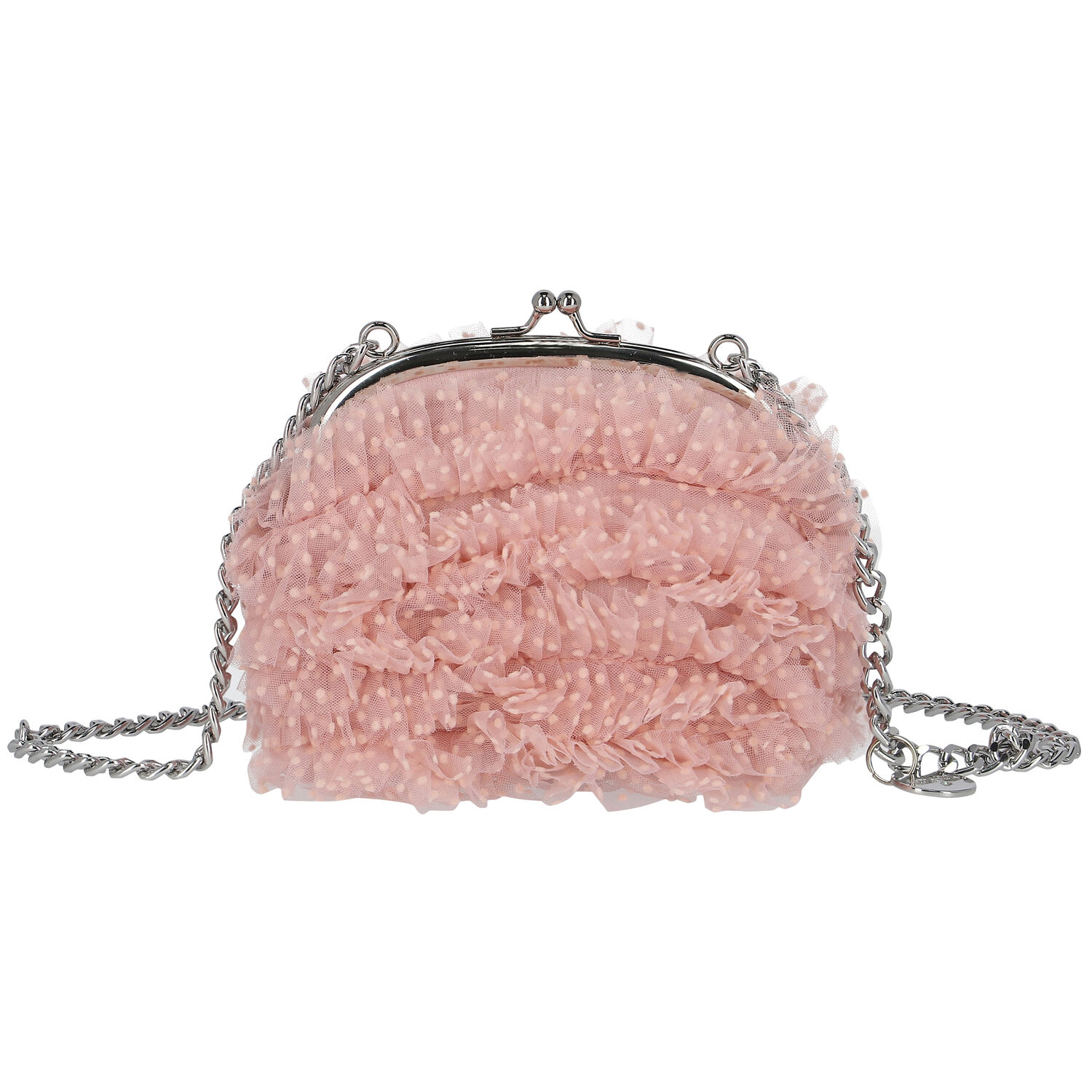 Girls Pink Tulle Shoulder Bag, 1, hi-res