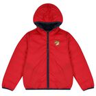 Navy Blue & Red Logo Reversible Puffer Jacket, 1, hi-res