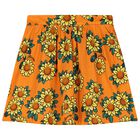 Girls Orange Sunflower Skirt, 1, hi-res