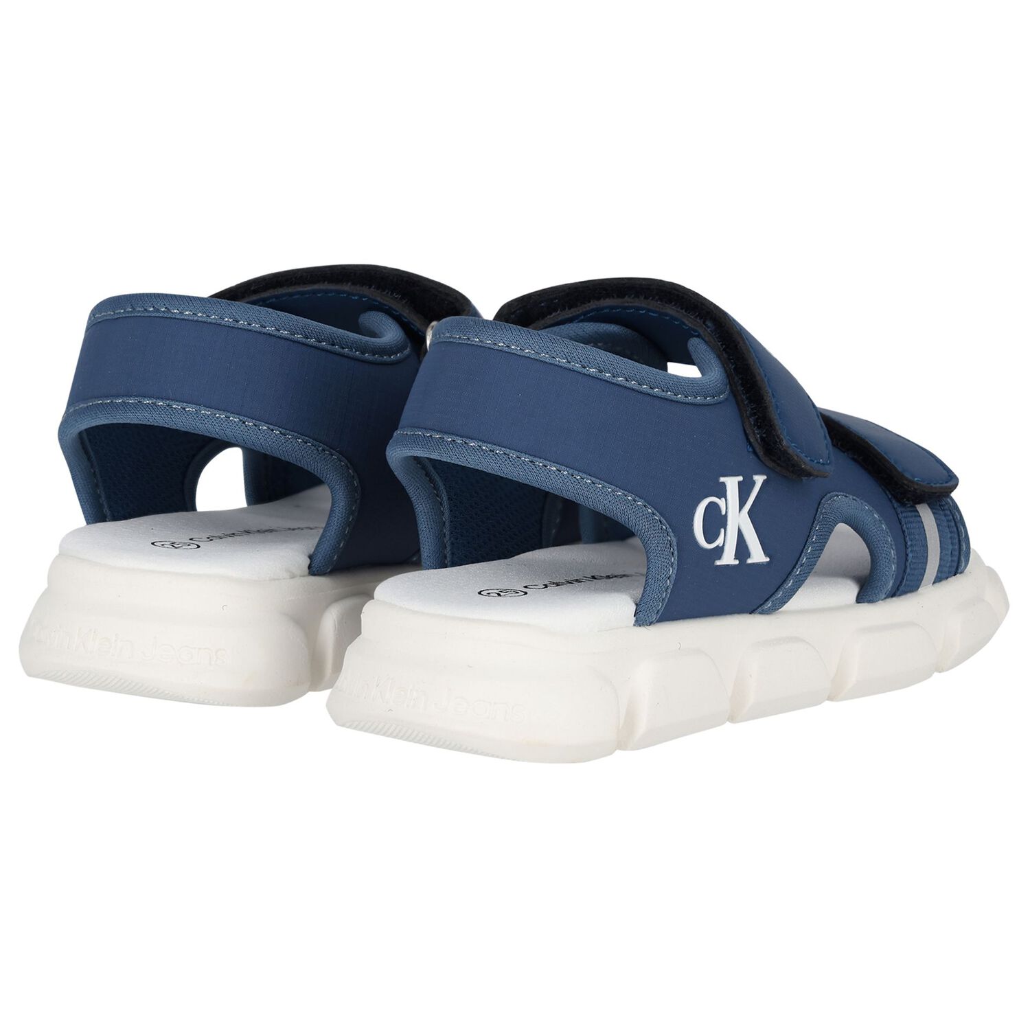 Younger Boys Blue & White Logo Sandals, 1, hi-res image number null