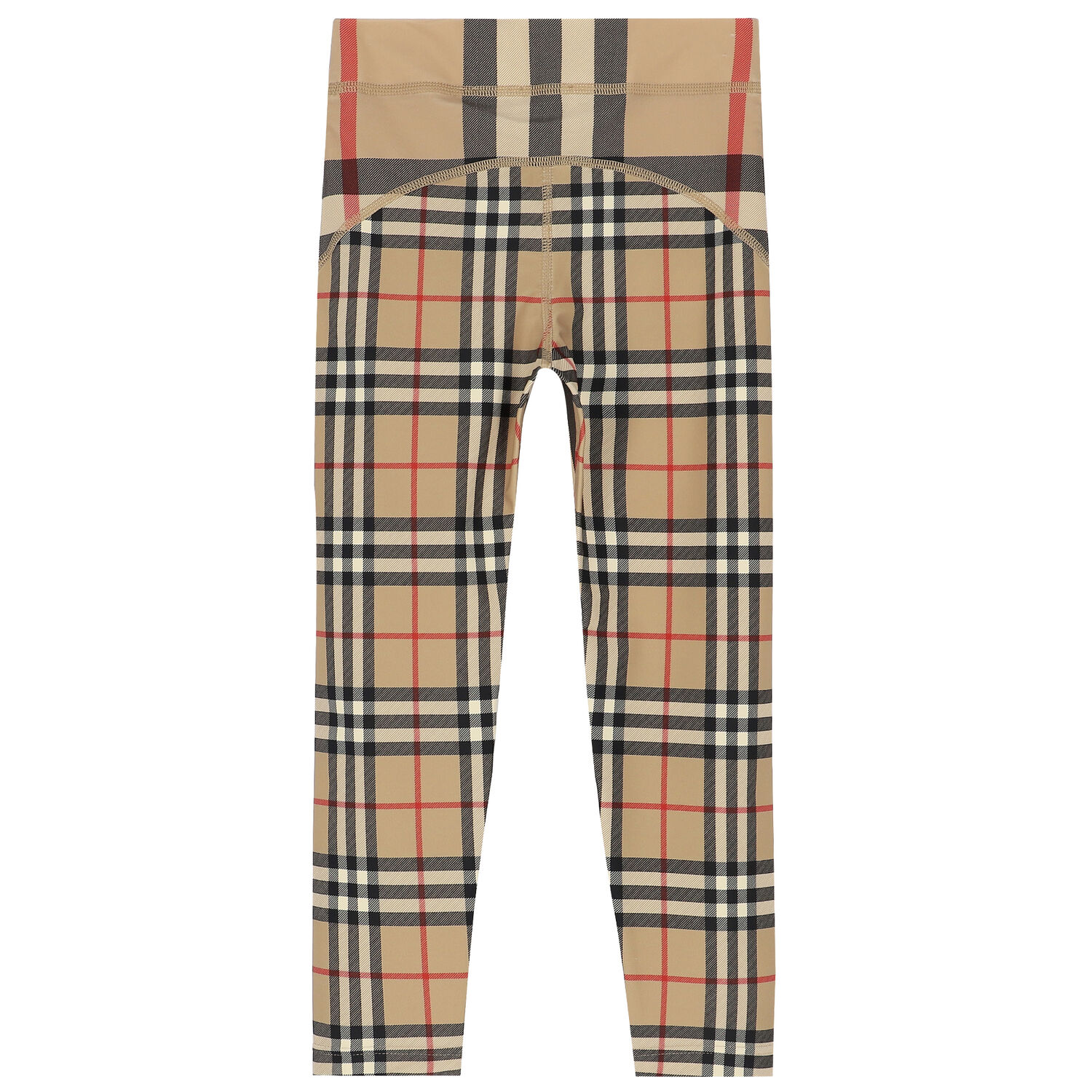 Girls Beige Checkered Leggings, 1, hi-res
