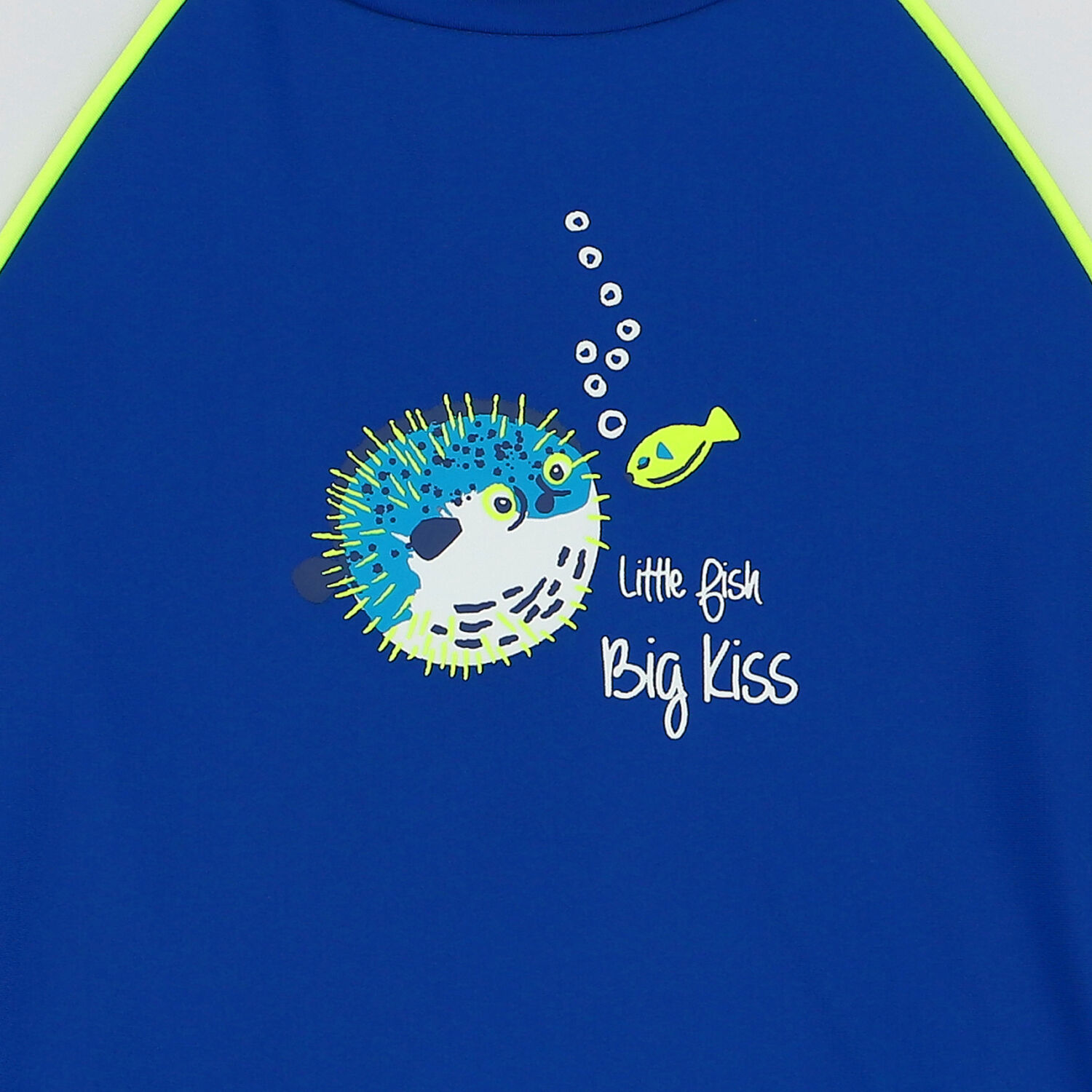 Baby Boys Blue & White Puffer Fish Long Sleeve Rash Vest, 1, hi-res image number null
