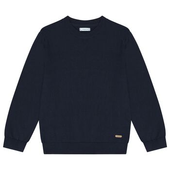 Boys Navy Blue Knitted Jumper