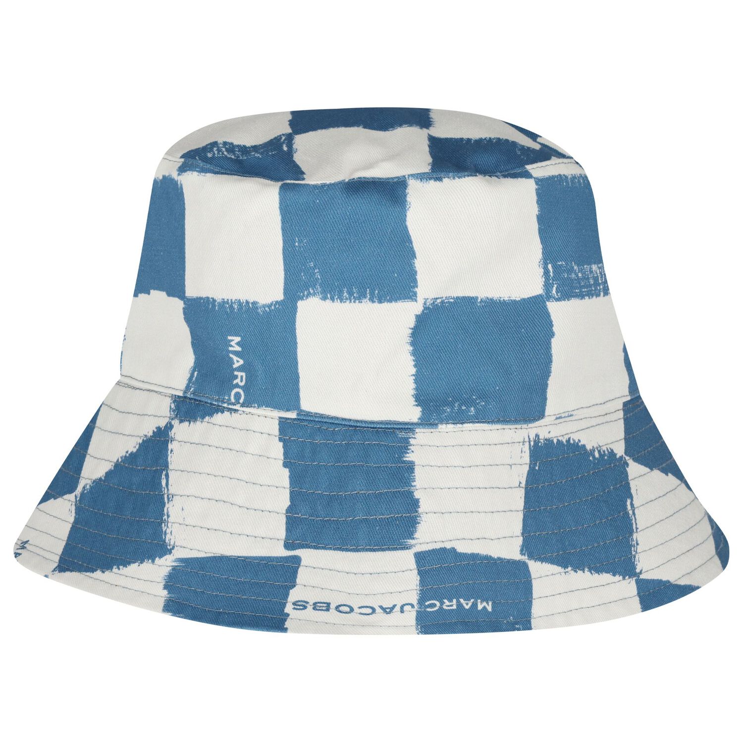 Boys Blue Check & Beige Reversible Hat, 1, hi-res
