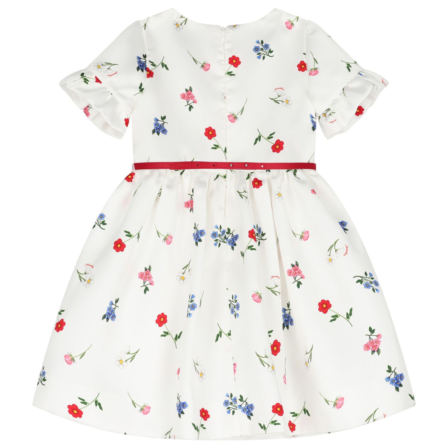 Girls Ivory Floral Dress, 1, hi-res