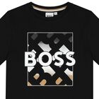 Boys Black Logo T-Shirt, 1, hi-res