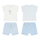 Baby Boys White & Blue Shorts Set ( 2-Pack ), 1, hi-res