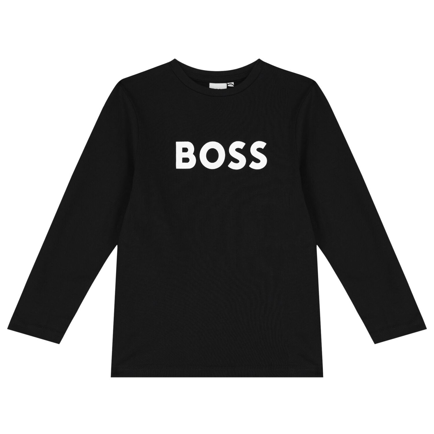 Boys Black Logo Long Sleeve Top, 1, hi-res image number null