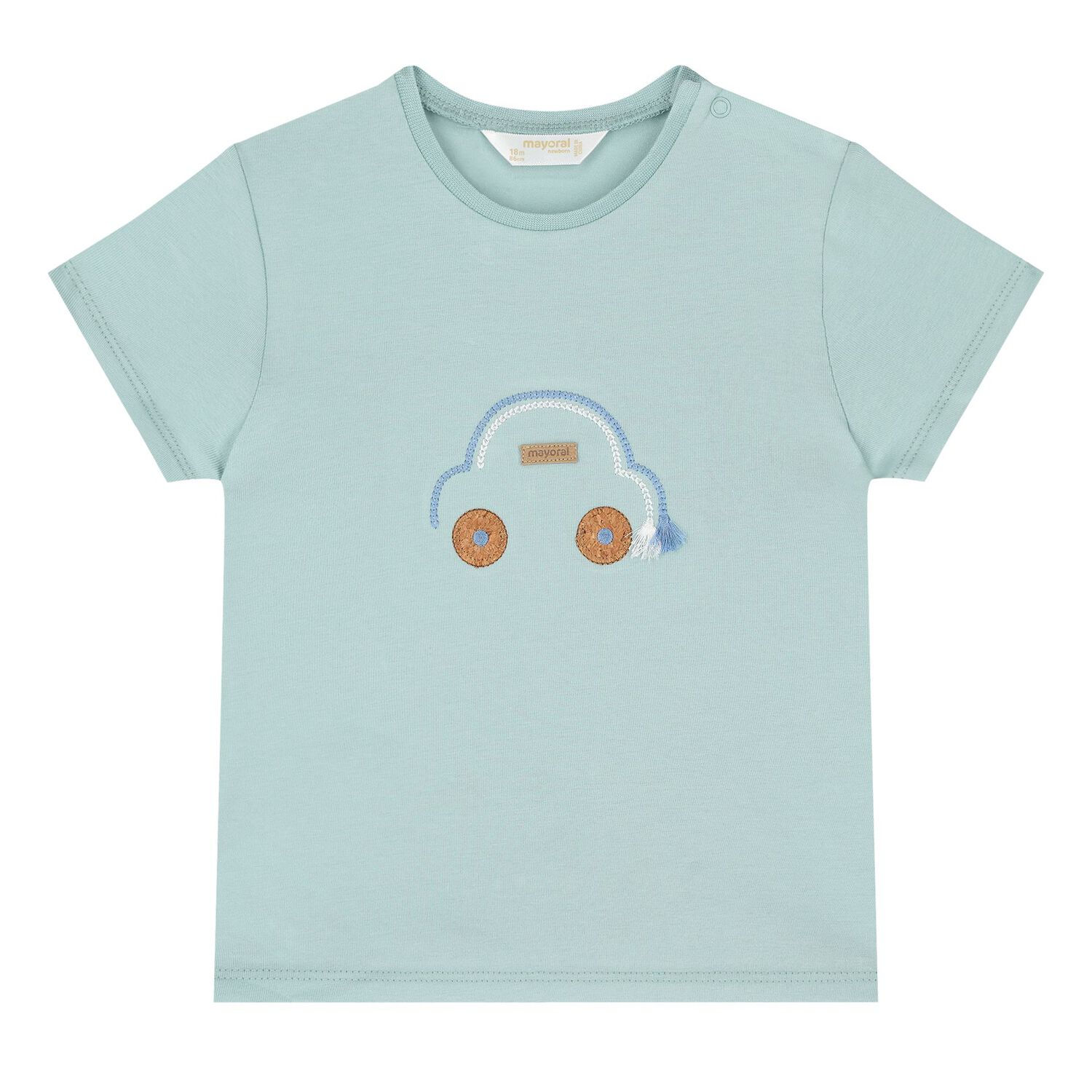 Baby Boys Green & White Car Shorts Set, 2, hi-res