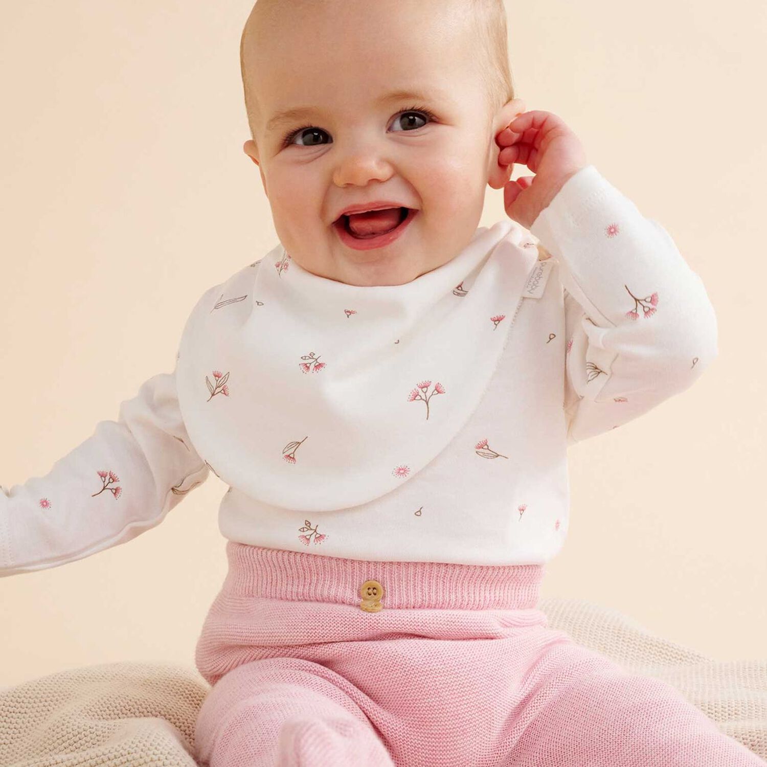 Baby Girls White & Pink Bibs ( 2 Pack ), 2, hi-res