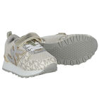 Girls Gold Logo Trainers, 1, hi-res