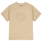 Boys Beige Logo Shorts Set, 2, hi-res