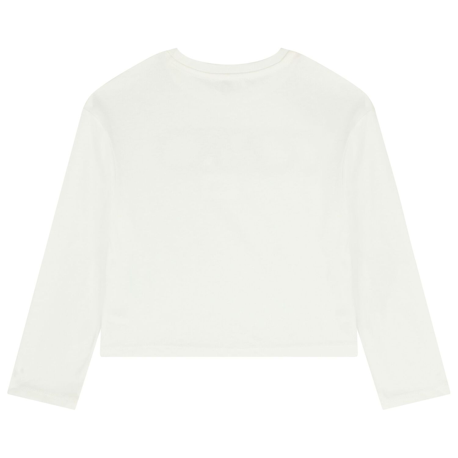 Girls White Logo Long Sleeve Top, 2, hi-res