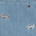 Girls Blue Denim Logo Dungaree, 1, hi-res