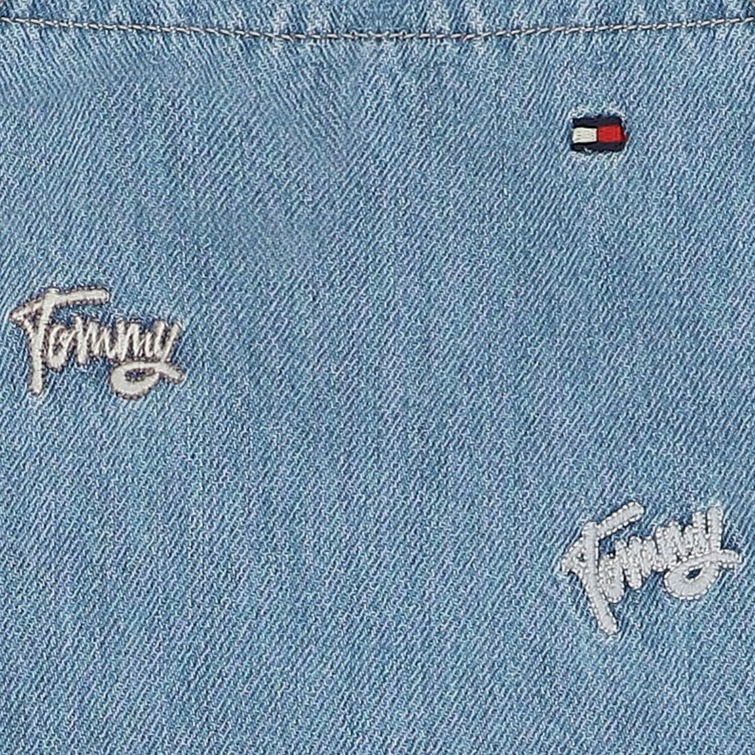 Girls Blue Denim Logo Dungaree, 1, hi-res image number null