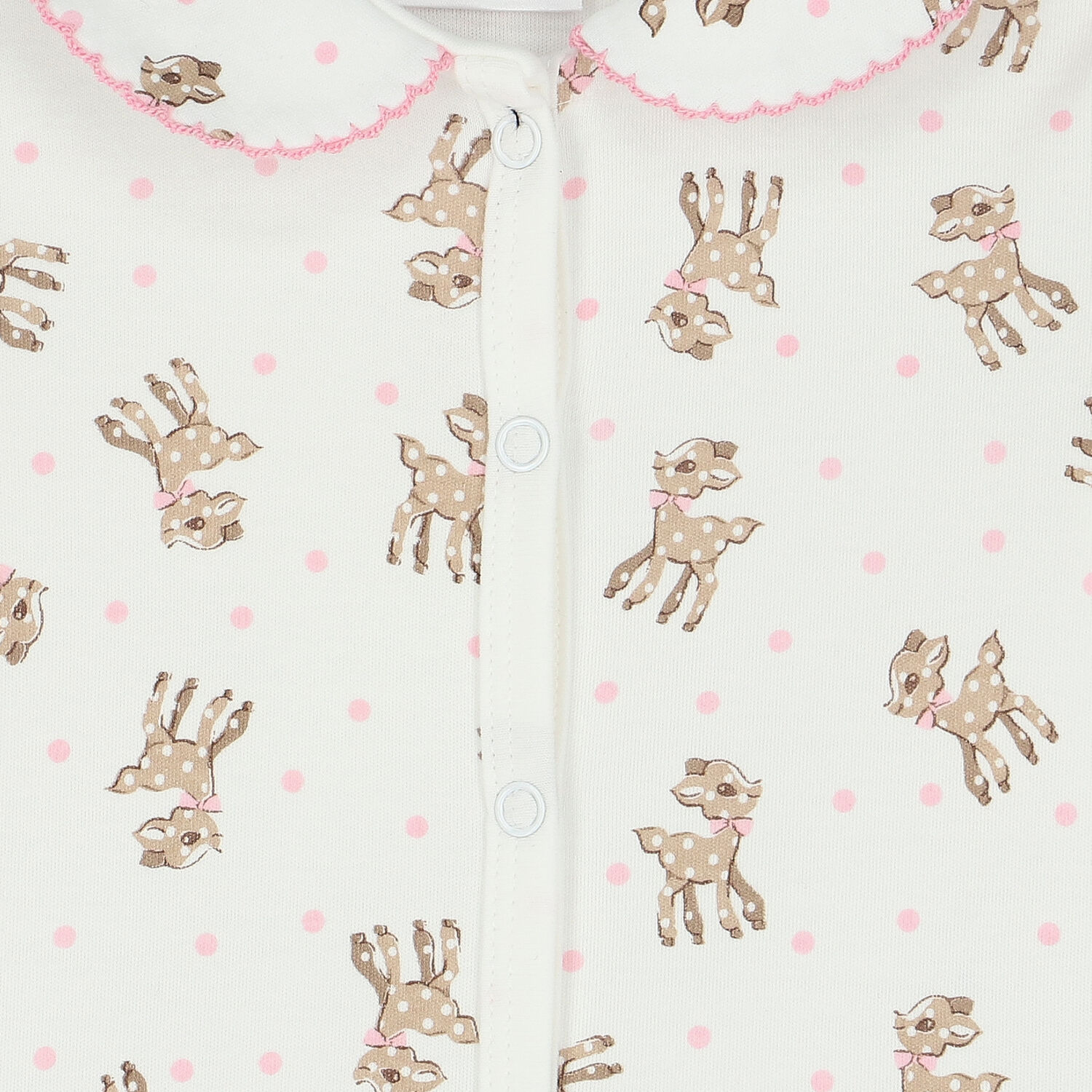 Baby Girls Ivory & Pink Fawn Babygrow, 1, hi-res