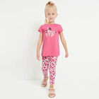 Girls Ivory & Pink Hearts Leggings, 1, hi-res