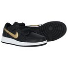 Black & Gold Air Jordan 1 Low Flyease Trainers, 1, hi-res