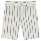 Boys Ivory & Navy Blue Striped Shorts Set, 2, hi-res