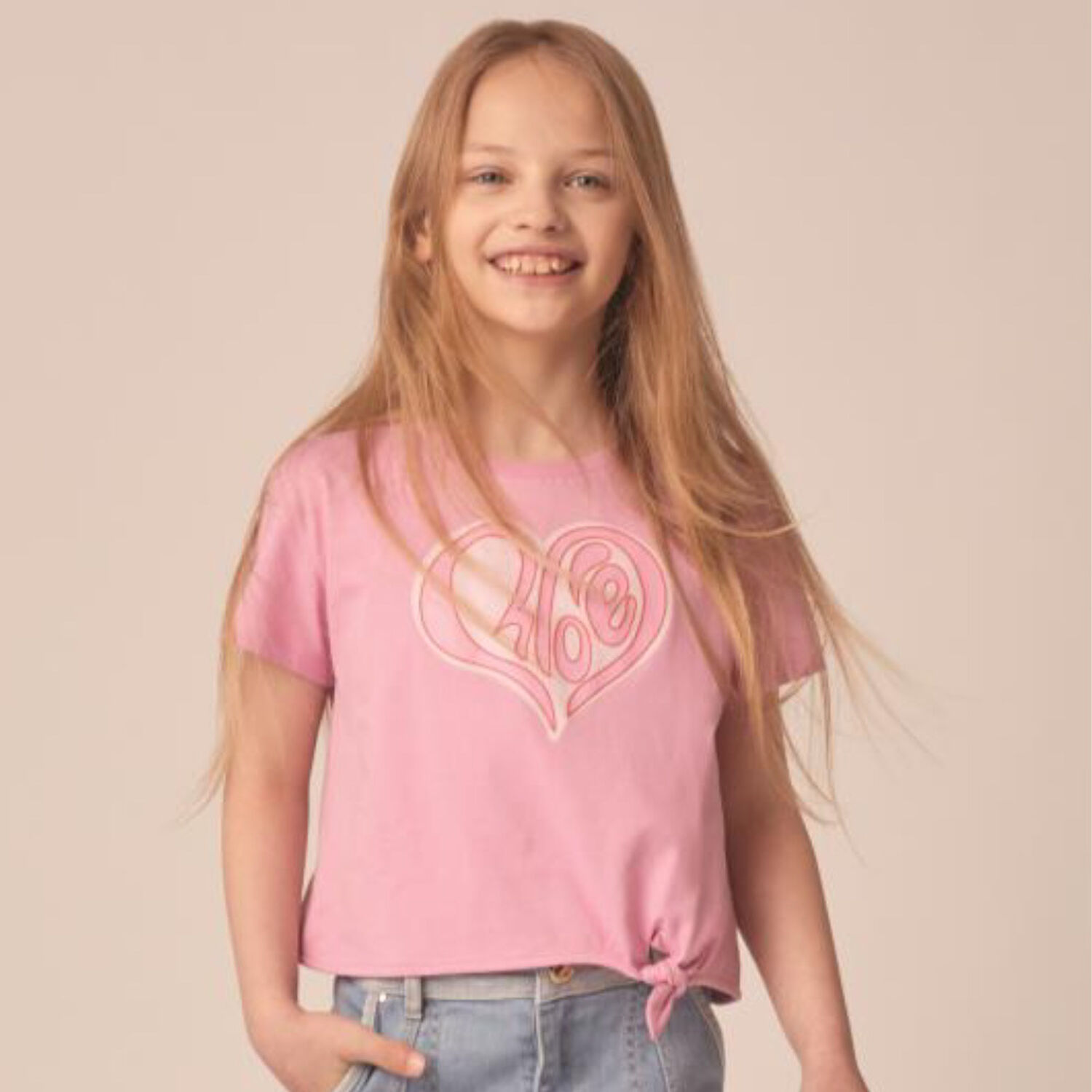 Girls Pink Logo T-Shirt, 2, hi-res image number null