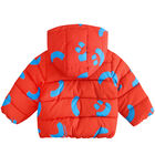 Younger Boys Red Smiley Puffer Jacket, 1, hi-res