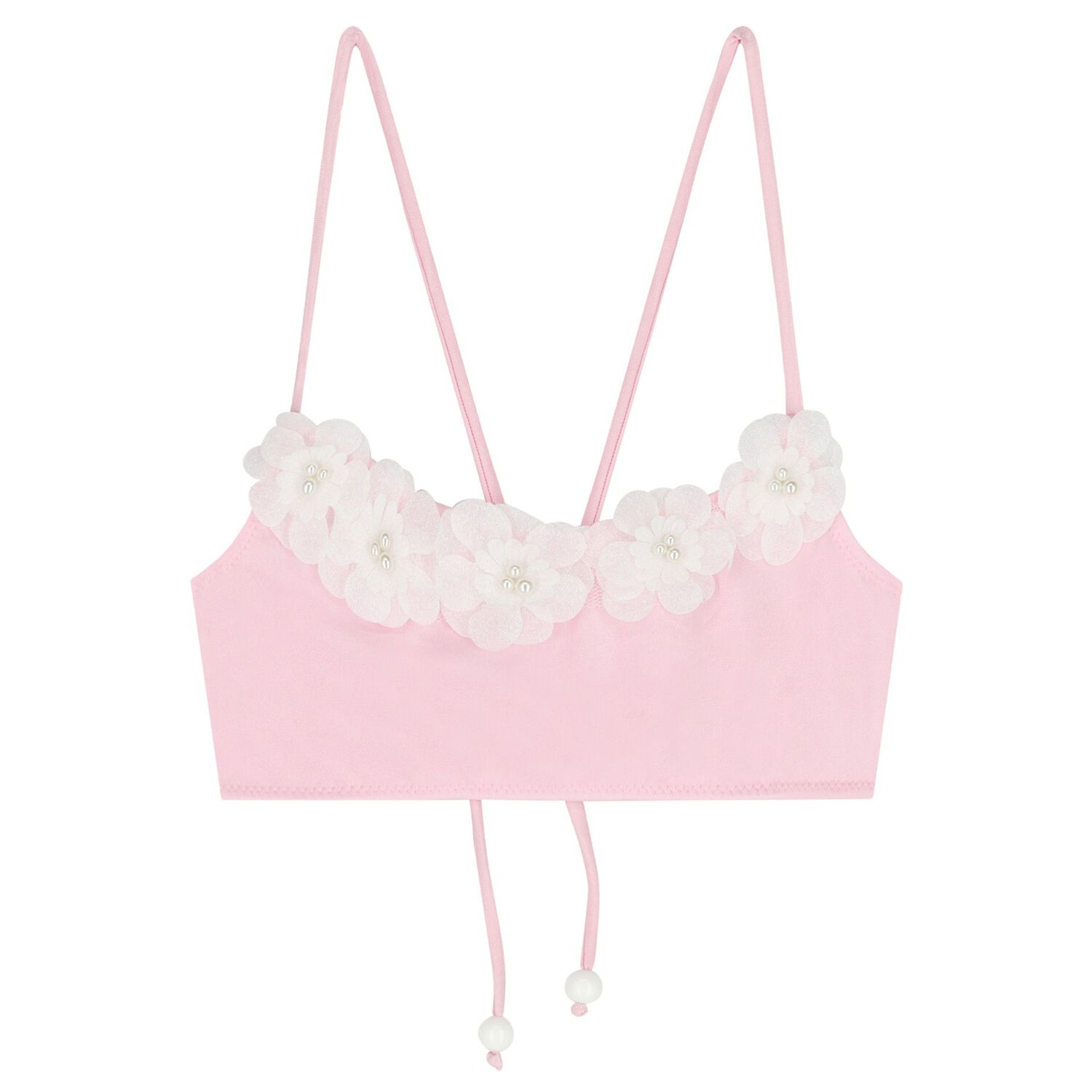 Girls Pink 3D Flowers Bikini, 1, hi-res