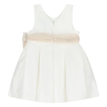 Younger Girls White Satin Dress