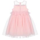 Girls Pink Tulle Special Occasion Dress, 1, hi-res