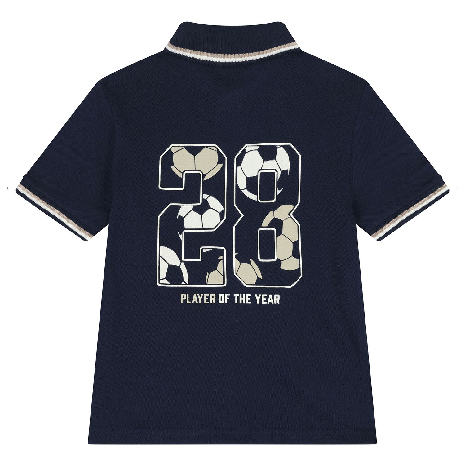 Boys Navy Blue Logo Polo Shirt, 1, hi-res