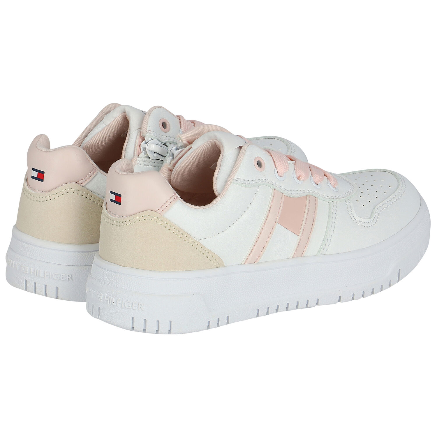 Girls White Logo Trainers, 1, hi-res image number null