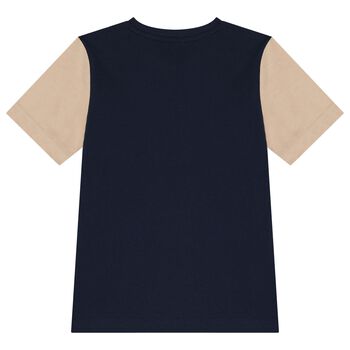 Boys Navy Blue Logo T-Shirt