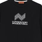 Boys Black Logo Sweatshirt, 1, hi-res