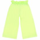 Girls Neon Yellow Wide Leg Trousers, 1, hi-res