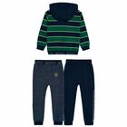 Boys Green & Navy 3 Piece Tracksuit, 1, hi-res