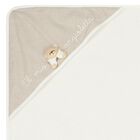 White & Beige Teddy Bear Baby Hooded Towel, 1, hi-res
