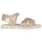 Girls Gold Logo Sandals, 1, hi-res
