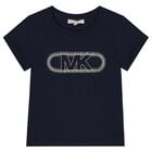 Girls Navy Blue Logo T-Shirt, 2, hi-res