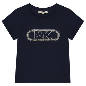 Girls Navy Blue Logo T-Shirt