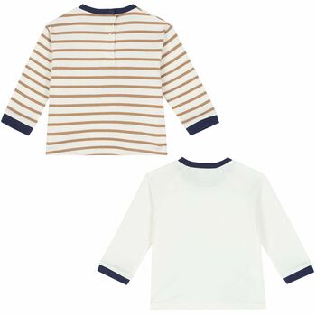 Baby Boys Ivory Long Sleeve Top ( 2-Pack )