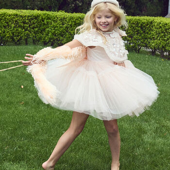 Girls Pink Rhinestone Tulle Dress