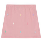 Girls Pink Logo Pique Skirt, 1, hi-res