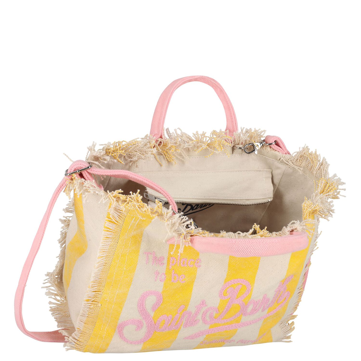 Girls Pink, Ivory & Yellow Logo Tote Bag, 1, hi-res