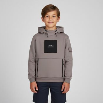 Boys Beige & Black Hooded Top